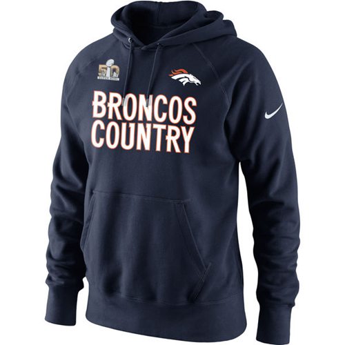 Denver Broncos Nike 2015 AFC Conference Champions Broncos Country Hoodie Navy - Click Image to Close